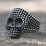 Black Bump Skull Ring Stainless Steel Biker Ring