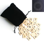 25Pcs Natural Rune Stone Wood Chakras Divination Runes Stones