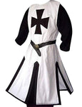 4XL Medieval Warriors Knight Templar Crusader Costume Adult Men Gown Sleeveless Shirt Top Cross Tabard Surcoat Tunic Clothes