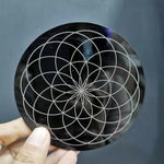 10cm Black acrylic round disk Different patterns slice