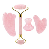 Natural Rose Quartz Gouache Scraper For Face Jade Roller Gua Sha Massage Face Roller Eye Sleeping Mask Anti Wrinkle Beauty Tools