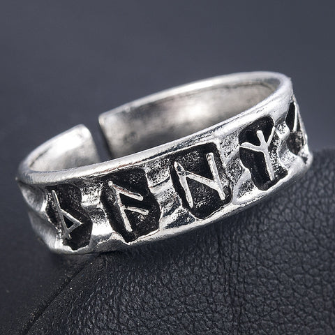 Odin Norse Viking Amulet Rune MEN Ring fashion words Retro Jewelry