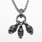 Men's Retro Punk Gothic Cape Skull Pendant Necklace Suitable for Cool Men's Rock Party Locomotive Jewelry