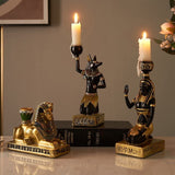 Resin Candlestick Ancient Egyptian Goddess  Anubis Candle Holder