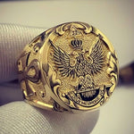 Bohemia Soldier Badge Armor Domineering Men's Ring Vintage Gold Orthodox Virgin Mary Religion Rings for Women Party Gift Jewelry