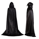 Halloween Costume Hooded Cloak Wicca Robe Cosplay Costumes Black Black Cloak Scary Witch Devil Role Play Halloween Party Decor