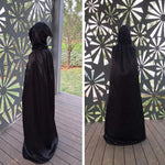 Halloween Costume Hooded Cloak Wicca Robe Cosplay Costumes Black Black Cloak Scary Witch Devil Role Play Halloween Party Decor