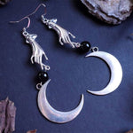 Hand &amp; Moon Stone Gothic Earrings Big Vikings Witchy Medieval Boho Creativity Punk Jewellery Women Fashion Gift
