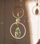 Handmade Sun Catcher Crescent Moon Light Catcher Celestial Rainbow Maker