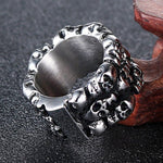 Heavy Metal Skull Biker Ring Men Solid Pave Skeleton Gothic Punk Ring