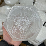 Natural White Selenite Crystal Gypsum Quartz Seven Star Array