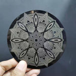 10cm Black acrylic round disk Different patterns slice