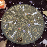 Wooden Seven Chakra Crystal Energy Disk Oak Carved Witch Divination  Altar Astrolabe Props