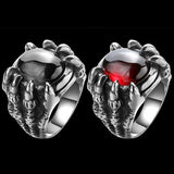 Punk Goth Dragon Claw Stone Ring