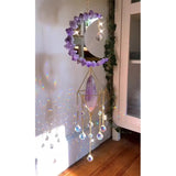 Crystal Suncatcher Prism Window Rainbow Maker Moon Crystal Ball Amethyst Pendant Sun Catcher Hanging Ornament Garden Decor New