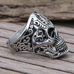 Vintage Freemason Skull Ring Stainless Steel Knight Templar Ring