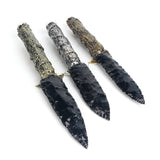 Crystal Craft Hand Made Obsidian Knife Sceptre