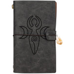 Black magic runes notebook charka blending with natural crystal column