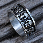 Vintage 316L Stainless Steel Biker Skull Ring