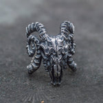 Gothic Punk Satanic Devil Skull Ring Vintage Steampunk