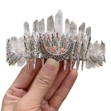 Quartz Crown Raw Crysta lHeadbands Vintage Metal Hair Hoop