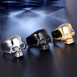 Gothic High Quality Gold/Black/Silver Color Skull Ring