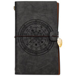 Black magic runes notebook charka blending with natural crystal column