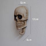 Skull Sculpture Key Storage Hook Wall Mount Resin Skeleton