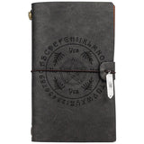 Black magic runes notebook charka blending with natural crystal column