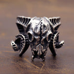 Heavy Metal Satan Baphomet Goat Skull Ring