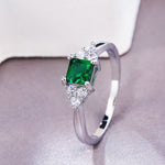 Green Stone ring Cubic Zircon Stone Proposal Engagement Rings