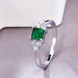 Green Stone ring Cubic Zircon Stone Proposal Engagement Rings