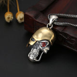 Men's Retro Punk Gothic Cape Skull Pendant Necklace Suitable for Cool Men's Rock Party Locomotive Jewelry