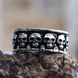 Vintage 316L Stainless Steel Biker Skull Ring