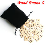 25Pcs Natural Rune Stone Wood Chakras Divination Runes Stones