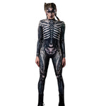 Halloween Skeleton Printed Bodysuit Cosplay Costumes Suit Women Jumpsuit Disfraz Halloween Mujer Scary Costumes Disfraz Niña