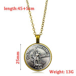 Newest Bible Angel Round Pendant Pray For Us necklaces&pendants Archangel Angel Wings Jesus Christian Necklace Jewelry Gifts