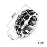 Gothic Ring Retro Skull Men's Ring Large Solid Skeleton Ring