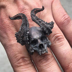 EYHIMD Detail Black 316L Stainless Steel Skull Ring