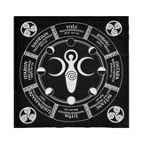 Triple Moon Pentagrams Pagan Altar Cloth Flannel Tarots Cloth