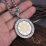 "Helm of Awe" and "Viking Vegvisir" Viking Rune Necklace