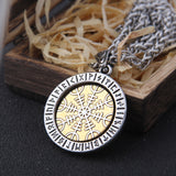 "Helm of Awe" and "Viking Vegvisir" Viking Rune Necklace