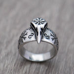 Viking Odin Crow Skull Ring