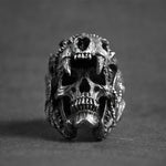 Gothic Punk Satanic Devil Skull Ring Vintage Steampunk