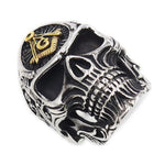 Vintage Freemason Skull Ring Stainless Steel Knight Templar Ring