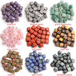 25Pcs Natural Chakra Various Cube Crystals Runes Metal Symbol Fortune-telling Divination Rock Stones