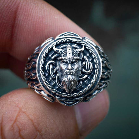 Vintage Spartan Warrior Helmet Stainles  Norse Viking Warrior Celtic Knot Ring