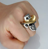 Metal Punk Cowboy Skull Men's Biker Ring Retro Gothic Style Men's Rock Jewelry