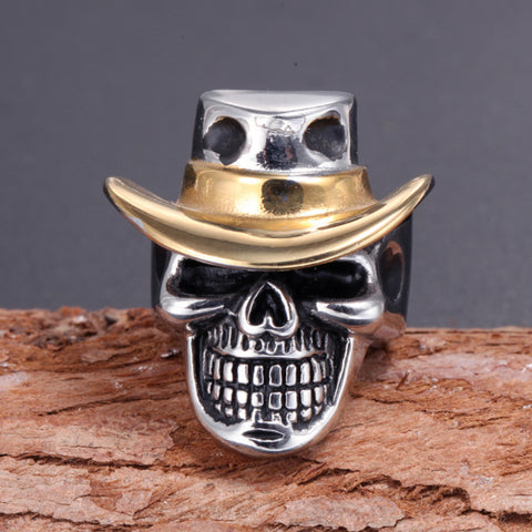 Metal Punk Cowboy Skull Men's Biker Ring Retro Gothic Style Men's Rock Jewelry