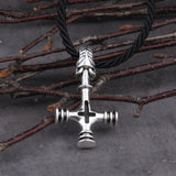 Hot New Style Viking Jewelry Wolf cross Necklaces &Pendants Antique Color Metal Chain Gift For Women And Men